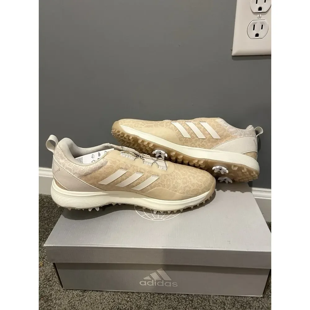 Adidas S2G BOA Womens Size 9.5 US GV9435 White Peach Golf Lace Up Athletic Shoes